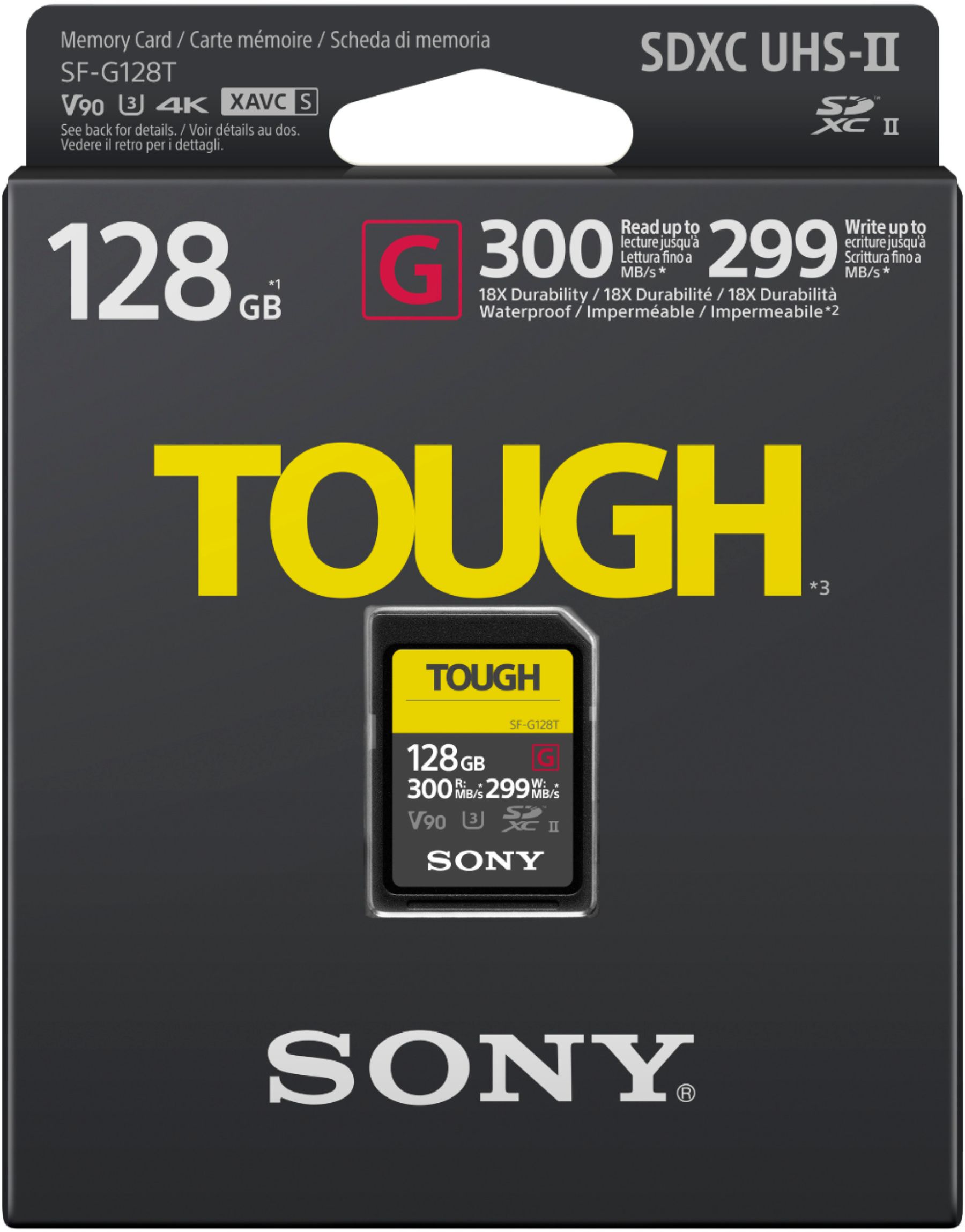 Sony SFG128T/T1 128GB SDXC UHS-II TOUGH G Series Memory Card SFG128T/T1