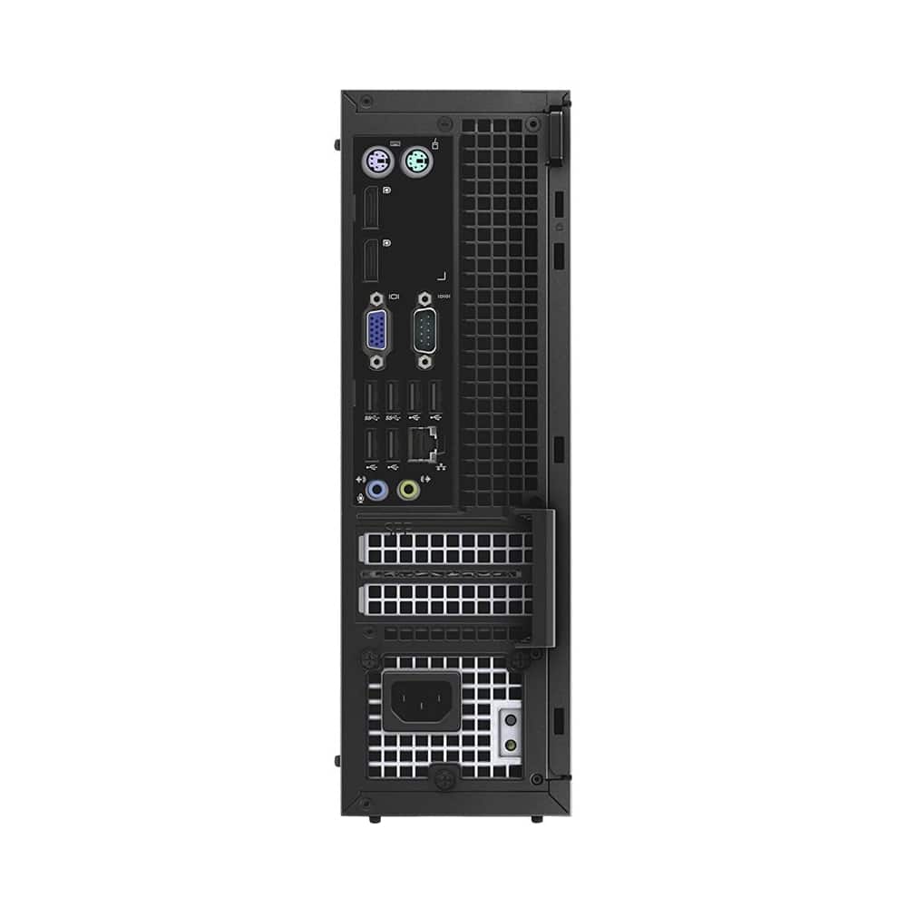 Back View: Dell - Refurbished OptiPlex Desktop - Intel Core i5 - 8GB Memory - 1TB HDD - Black