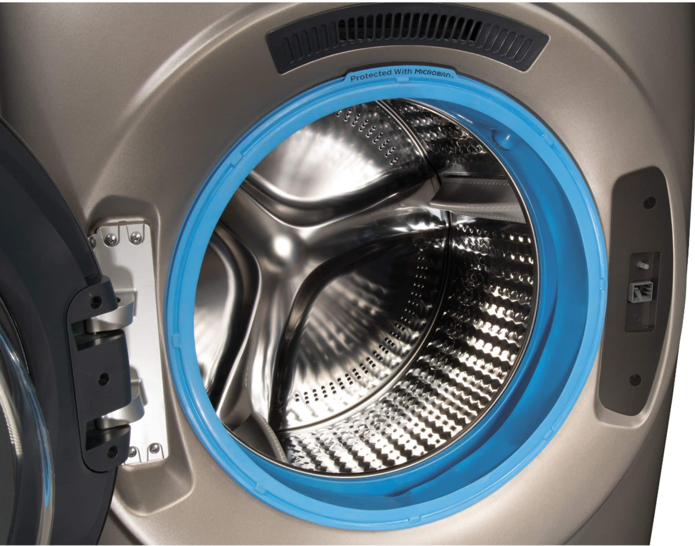 Alt View 15. GE - 4.8 Cu Ft High-Efficiency Stackable Smart Front Load Washer w/UltraFresh Vent, Microban Antimicrobial & SmartDispense - Satin Nickel.