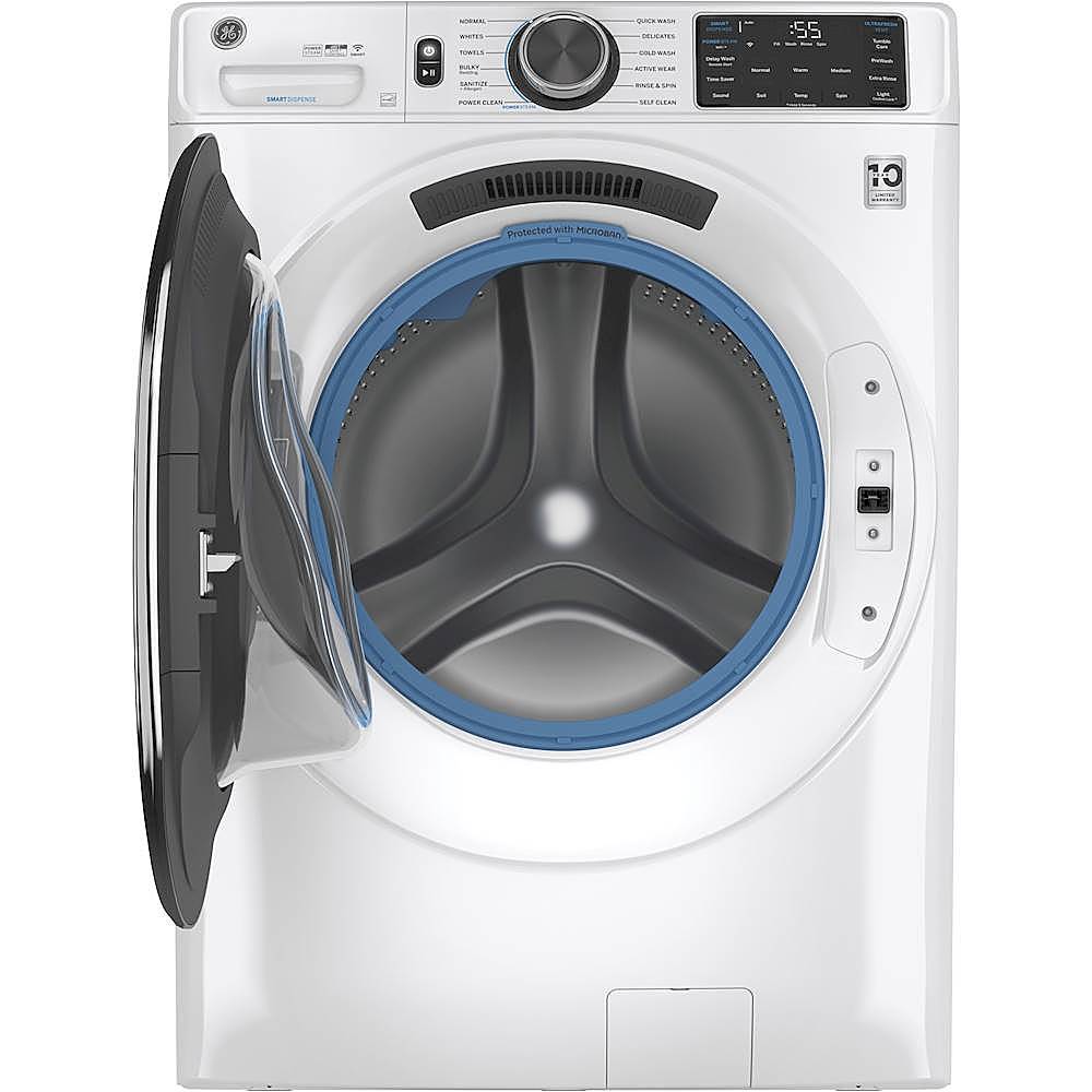 Alt View 11. GE - 4.8 Cu Ft High-Efficiency Stackable Smart Front Load Washer w/UltraFresh Vent, Microban Antimicrobial & SmartDispense - White On White.
