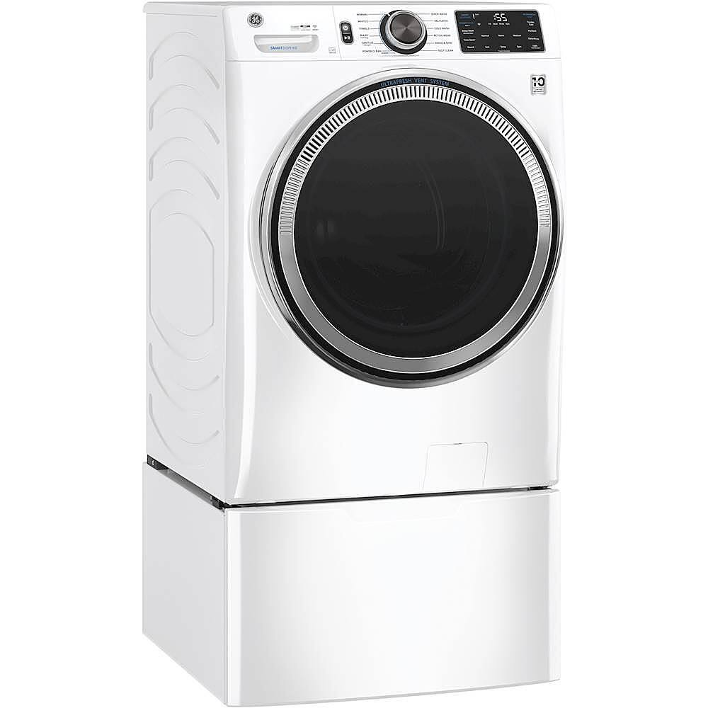 Alt View 1. GE - 4.8 Cu Ft High-Efficiency Stackable Smart Front Load Washer w/UltraFresh Vent, Microban Antimicrobial & SmartDispense - White On White.