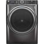 GE - 5.0 Cu. Ft. 12-Cycle High-Efficiency Front-Loading Washer with Steam, SmartDispense, and UltraFresh Vent System - Diamond Gray - Front_Standard