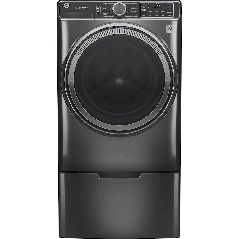Alt View 11. GE - 5.0 Cu. Ft. High-Efficiency Front Load Washer with UltraFresh Vent System - Diamond Gray.