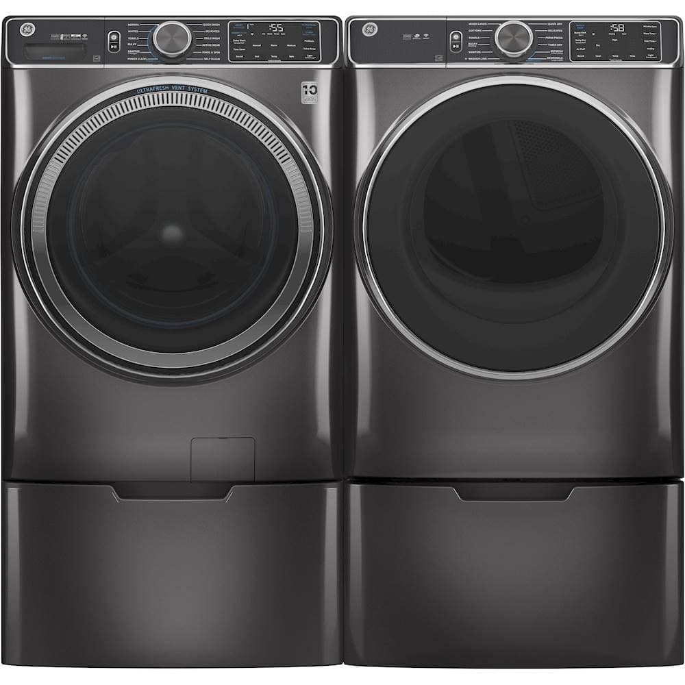 Alt View 13. GE - 5.0 Cu. Ft. High-Efficiency Front Load Washer with UltraFresh Vent System - Diamond Gray.