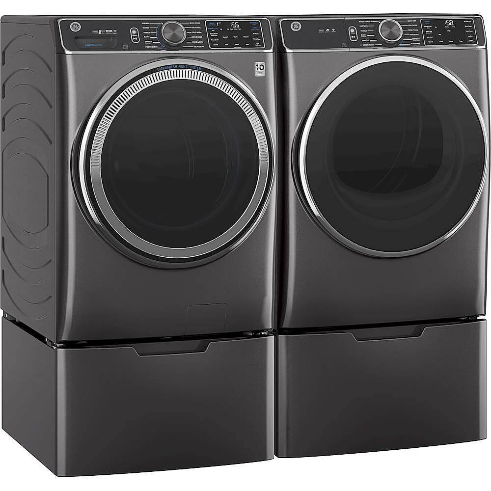 Alt View 14. GE - 5.0 Cu. Ft. High-Efficiency Front Load Washer with UltraFresh Vent System - Diamond Gray.