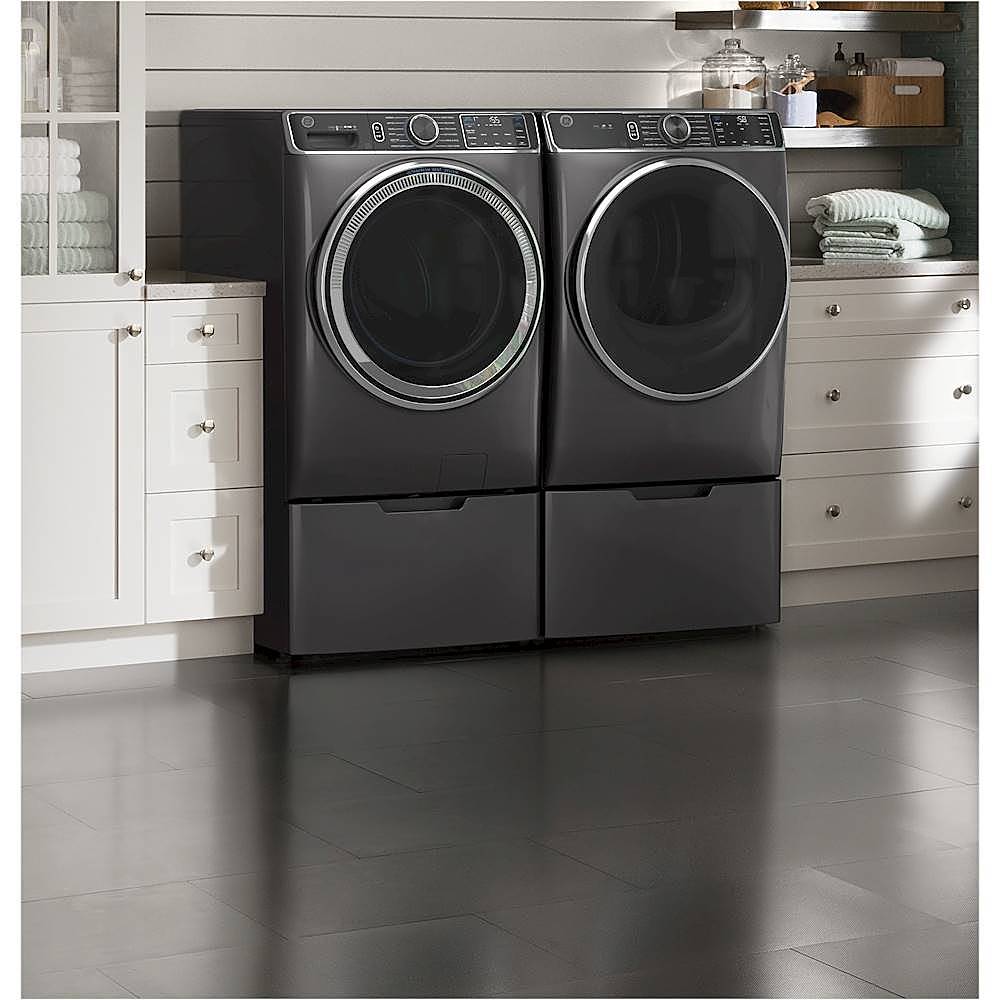 Alt View 16. GE - 5.0 Cu. Ft. High-Efficiency Front Load Washer with UltraFresh Vent System - Diamond Gray.
