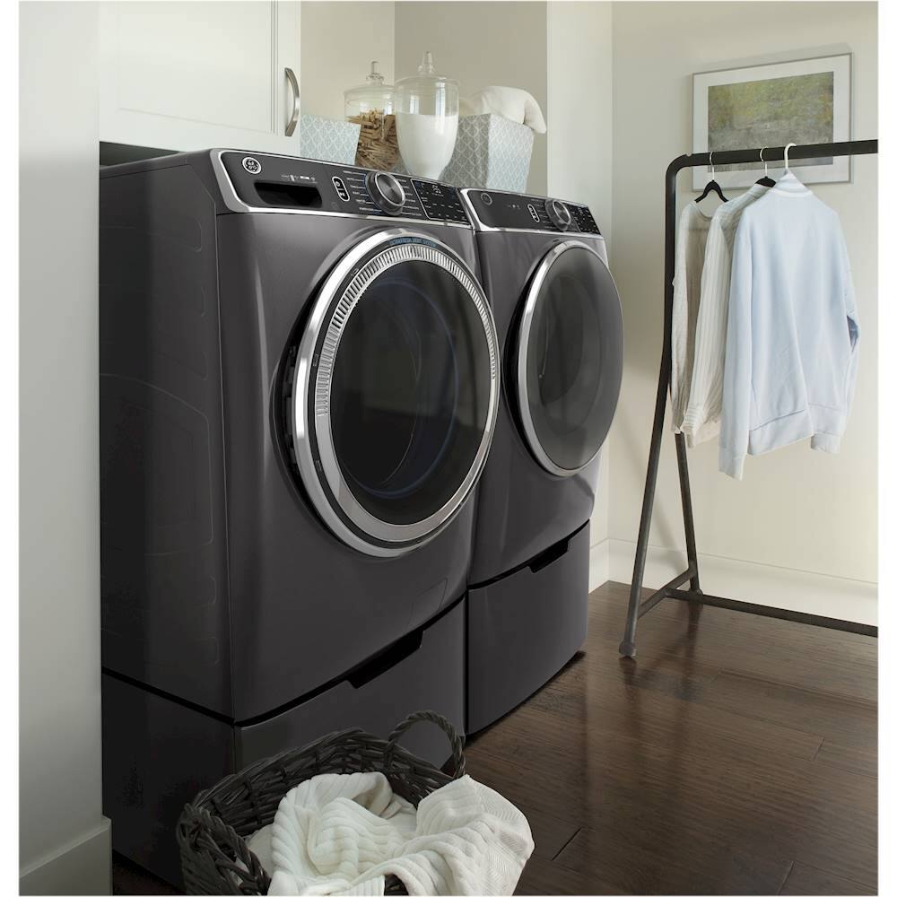 Alt View 17. GE - 5.0 Cu. Ft. High-Efficiency Front Load Washer with UltraFresh Vent System - Diamond Gray.