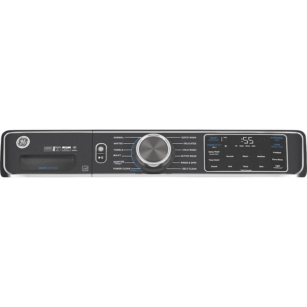 Alt View 2. GE - 5.0 Cu. Ft. High-Efficiency Front Load Washer with UltraFresh Vent System - Diamond Gray.