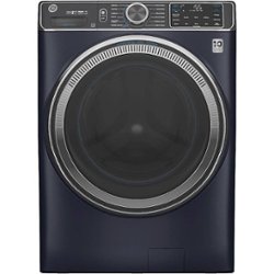 GE - 5.0 Cu Ft High-Efficiency Stackable Smart Front Load Washer w/UltraFresh Vent, Microban Antimicrobial & 1-Step Wash+Dry - Sapphire Blue - Front_Zoom