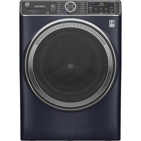 GE - 5.0 Cu. Ft. High-Efficiency Stackable Smart Front Load Washer and Microban - Sapphire blue