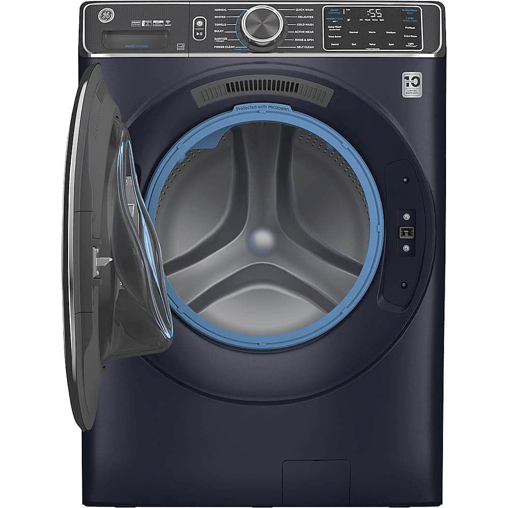 Alt View 12. GE - 5.0 Cu Ft High-Efficiency Stackable Smart Front Load Washer w/UltraFresh Vent, Microban Antimicrobial & 1-Step Wash+Dry - Sapphire Blue.