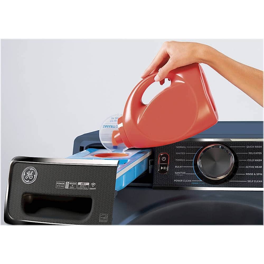 Alt View 18. GE - 5.0 Cu Ft High-Efficiency Stackable Smart Front Load Washer w/UltraFresh Vent, Microban Antimicrobial & 1-Step Wash+Dry - Sapphire Blue.