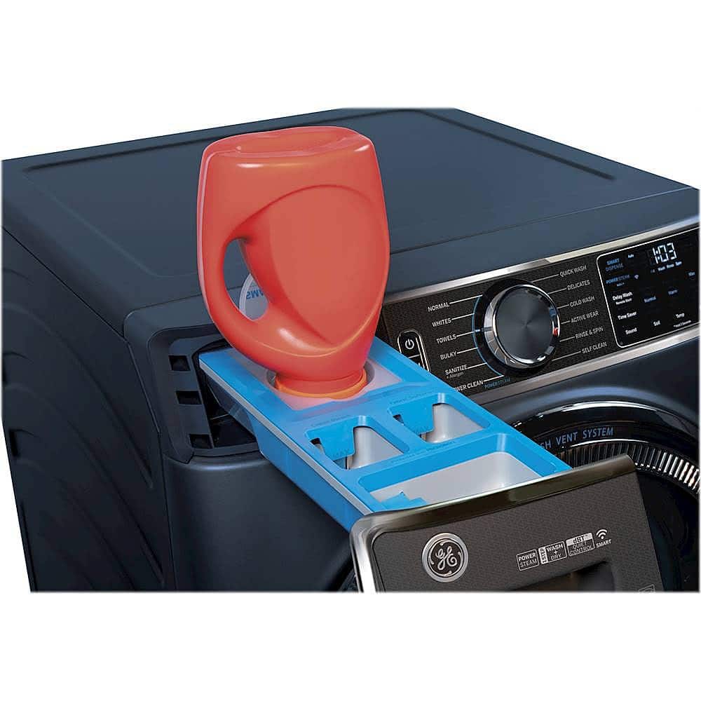 Alt View 19. GE - 5.0 Cu Ft High-Efficiency Stackable Smart Front Load Washer w/UltraFresh Vent, Microban Antimicrobial & 1-Step Wash+Dry - Sapphire Blue.