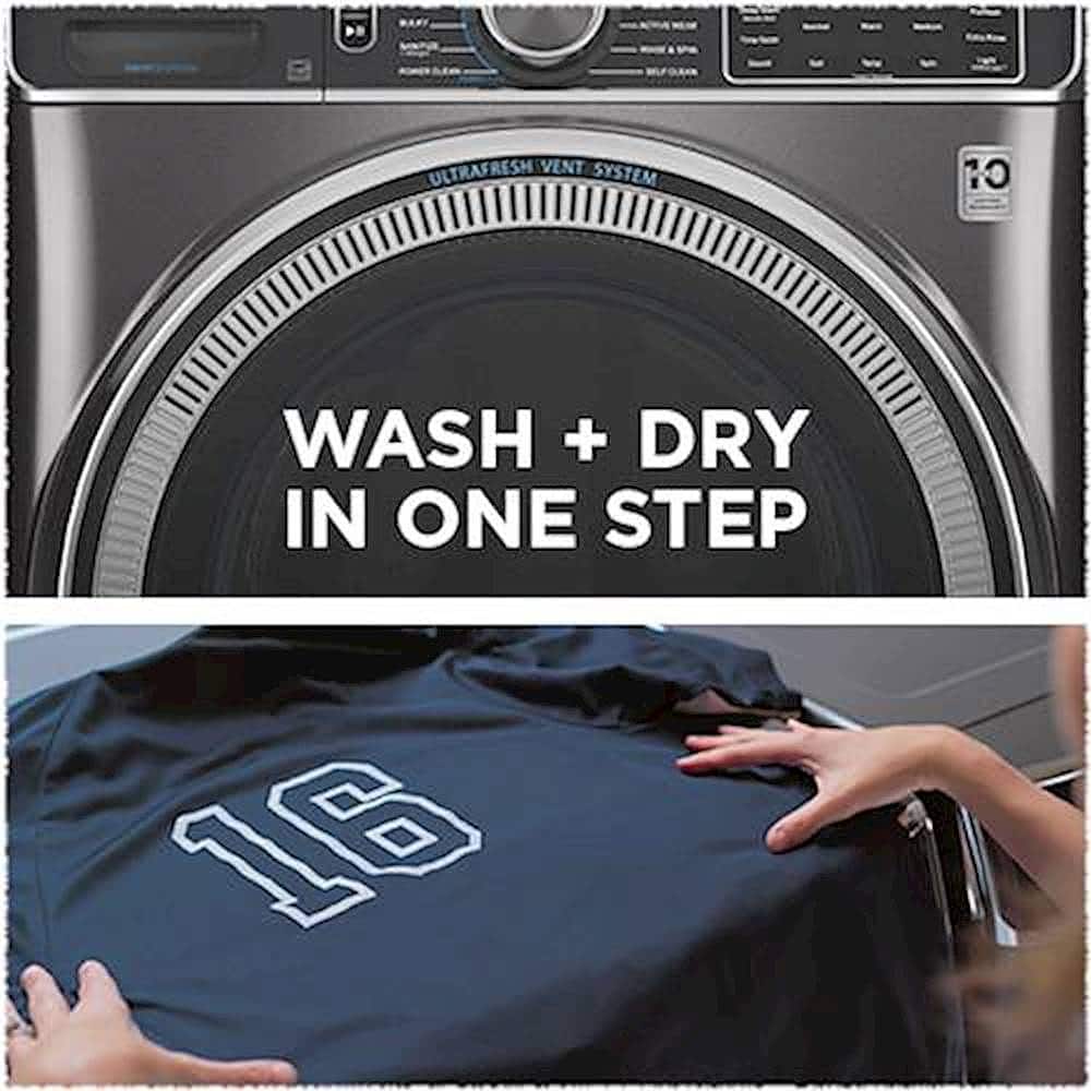 Alt View 23. GE - 5.0 Cu Ft High-Efficiency Stackable Smart Front Load Washer w/UltraFresh Vent, Microban Antimicrobial & 1-Step Wash+Dry - Sapphire Blue.