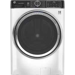 GE - 5.0 Cu Ft High-Efficiency Stackable Smart Front Load Washer w/UltraFresh Vent, Microban Antimicrobial & 1-Step Wash+Dry - White - Front_Zoom
