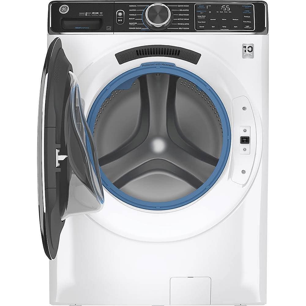 Alt View 12. GE - 5.0 Cu Ft High-Efficiency Stackable Smart Front Load Washer w/UltraFresh Vent, Microban Antimicrobial & 1-Step Wash+Dry - White.