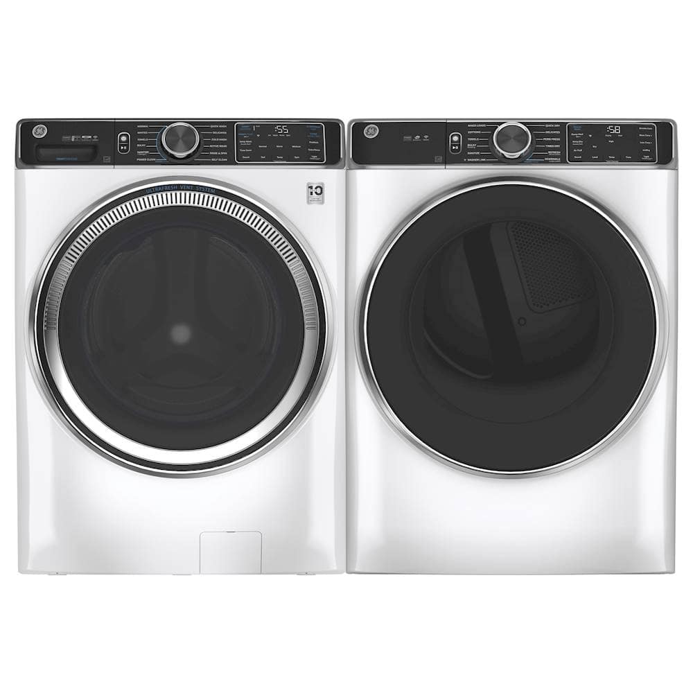 Alt View 6. GE - 5.0 Cu Ft High-Efficiency Stackable Smart Front Load Washer w/UltraFresh Vent, Microban Antimicrobial & 1-Step Wash+Dry - White.