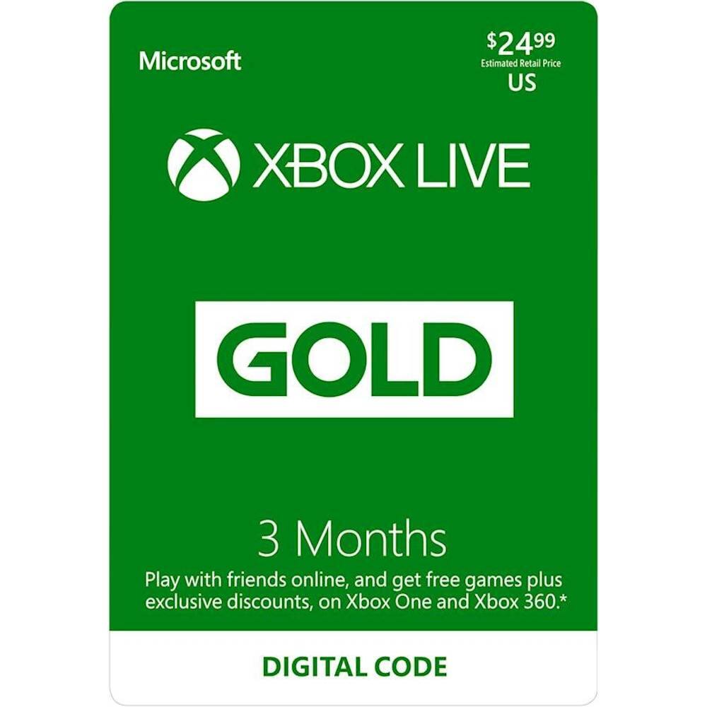Front. Microsoft - Xbox Live 3-Month Gold Membership.