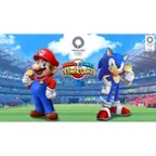 The image features two popular video game characters, Mario and Sonic, standing on a field with a stadium in the background. The text "Tokyo 2020 Olympic Games" is displayed prominently in the image, indicating that the game is related to the Olympic Games. The characters are holding items in their hands, possibly related to the gameplay. The image captures the essence of the game, showcasing the two iconic characters in an Olympic setting.