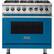 Front. Viking - 5-Series 5.6 Cu. Ft. Self-Cleaning Freestanding Dual Fuel Convection Range - Alluvial Blue.