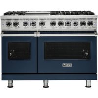 Viking - Professional 5 Series 7.3 Cu. Ft. Freestanding Double Oven Dual Fuel LP Gas Convection Range with Self-Cleaning - Slate Blue - Front_Zoom