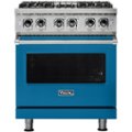Viking - 5-Series 4.7 Cu. Ft. Self-Cleaning Freestanding Dual Fuel Convection Range - Alluvial Blue
