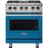 Front. Viking - 5-Series 4.7 Cu. Ft. Self-Cleaning Freestanding Dual Fuel Convection Range - Alluvial Blue.
