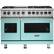 Front. Viking - 5-Series Dual Fuel Self-Clean 48"W Sealed Burner Range - Bywater Blue.