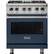 Front. Viking - 5-Series 4.7 Cu. Ft. Self-Cleaning Freestanding Dual Fuel Convection Range - Slate Blue.