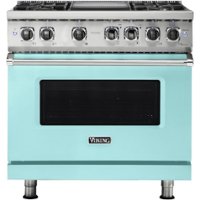 Viking - Professional 5 Series 5.6 Cu. Ft. Freestanding Dual Fuel LP Gas True Convection Range with Self-Cleaning - Bywater blue - Front_Zoom