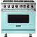 Front. Viking - 5-Series 5.6 Cu. Ft. Self-Cleaning Freestanding Dual Fuel Convection Range - Bywater Blue.