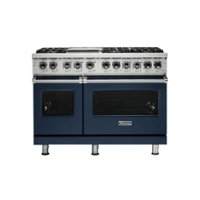 Viking - Professional 5 Series Freestanding Double Oven Dual Fuel True Convection Range with Self-Cleaning - Slate Blue - Front_Zoom