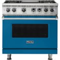 Viking - 5-Series 5.6 Cu. Ft. Self-Cleaning Freestanding Dual Fuel Convection Range - Alluvial Blue