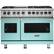 Front. Viking - 5-Series Dual Fuel Self-Clean 48"W Sealed Burner Range - Bywater Blue.