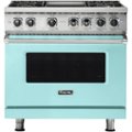 Viking - 5-Series 5.6 Cu. Ft. Self-Cleaning Freestanding Dual Fuel Convection Range - Bywater Blue
