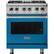 Front. Viking - 5-Series 4.7 Cu. Ft. Self-Cleaning Freestanding Dual Fuel Convection Range - Alluvial Blue.