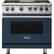 Front. Viking - 5-Series 5.6 Cu. Ft. Self-Cleaning Freestanding Dual Fuel Convection Range - Slate Blue.