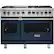 Front. Viking - 5-Series Dual Fuel Self-Clean 48"W Sealed Burner Range - Slate Blue.