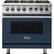 Front. Viking - 5-Series 5.6 Cu. Ft. Self-Cleaning Freestanding Dual Fuel Convection Range - Slate Blue.