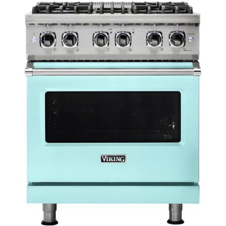 Viking - 5-Series 4.7 Cu. Ft. Self-Cleaning Freestanding Dual Fuel Convection Range - Bywater Blue