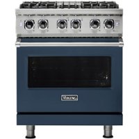 Viking - 5-Series 4.7 Cu. Ft. Self-Cleaning Freestanding Dual Fuel Convection Range - Slate Blue - Front_Zoom