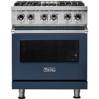 Viking - Professional 5 Series 4.7 Cu. Ft. Freestanding Dual Fuel True Convection Range with Self-Cleaning - Slate Blue - Front_Zoom