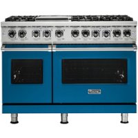 Viking - Professional 5 Series 7.3 Cu. Ft. Freestanding Double Oven Dual Fuel LP Gas True Convection Range with Self-Cleaning - Alluvial blue - Front_Zoom