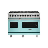 Viking - Professional 5 Series 7.3 Cu. Ft. Freestanding Double Oven Dual Fuel LP Gas Convection Range with Self-Cleaning - Bywater blue - Front_Zoom