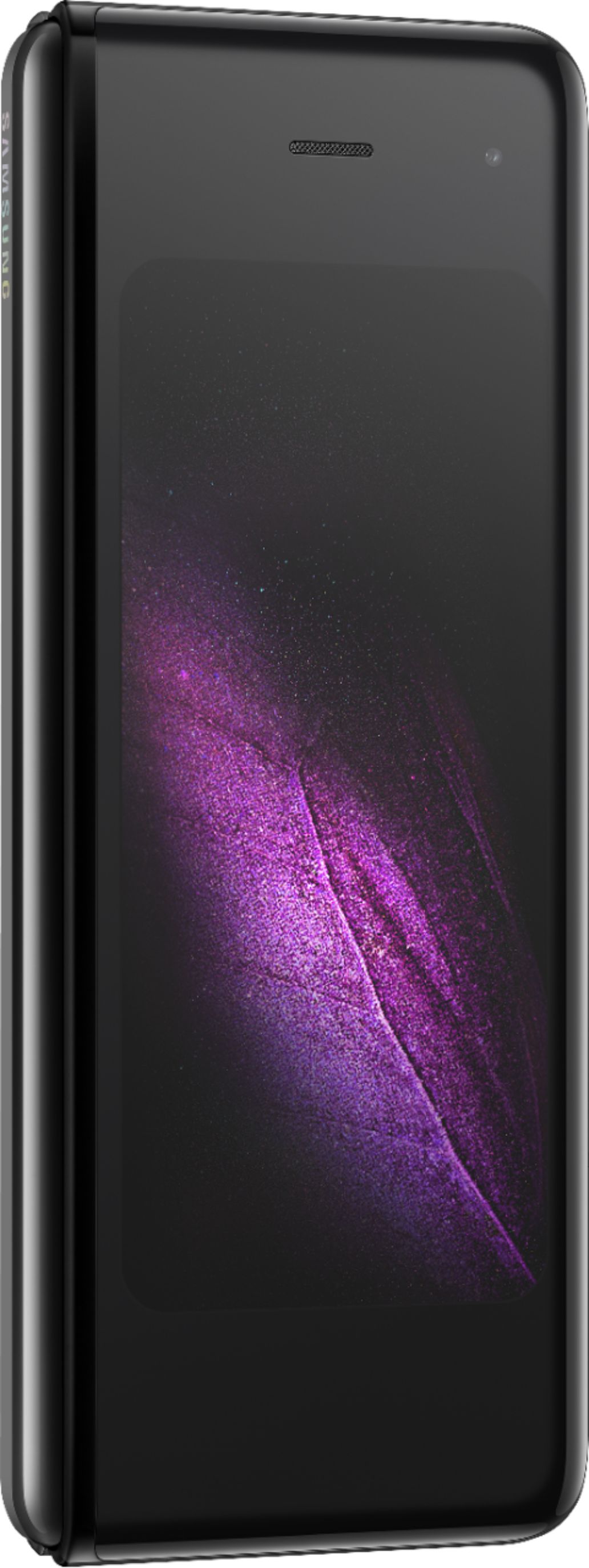 Angle View: Samsung - Geek Squad Certified Refurbished Galaxy Fold with 512GB Memory Cell Phone (Unlocked) - Cosmos Black