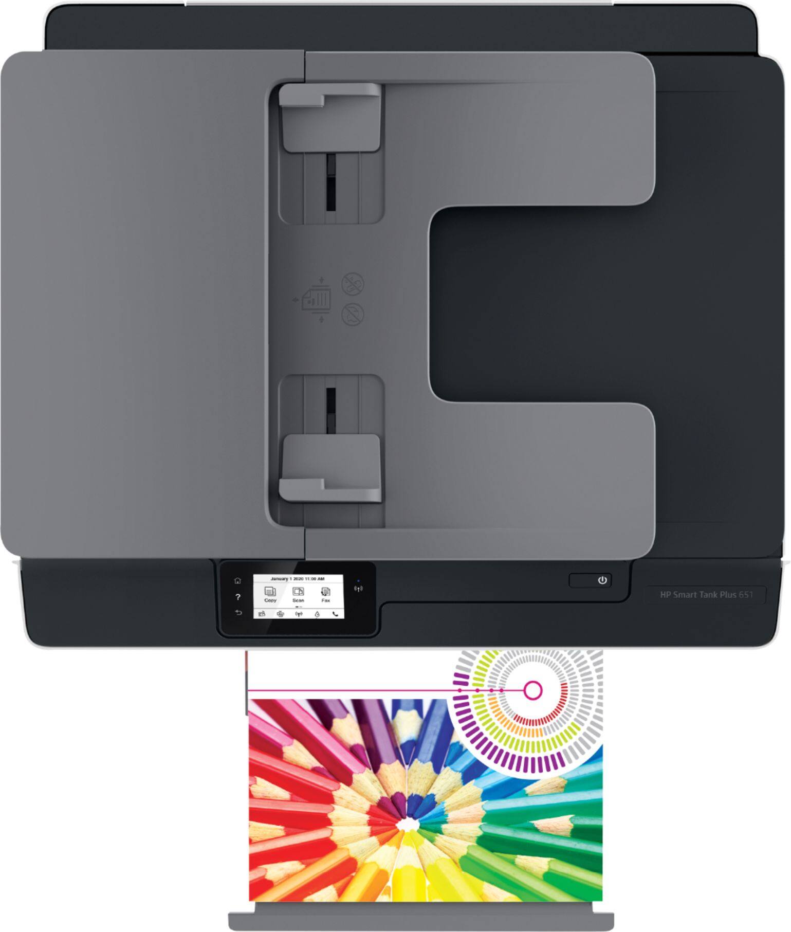 Left. HP - Smart Tank Plus 651 Wireless All-In-One Supertank Inkjet Printer with up to 2 Years of Ink Included - White.