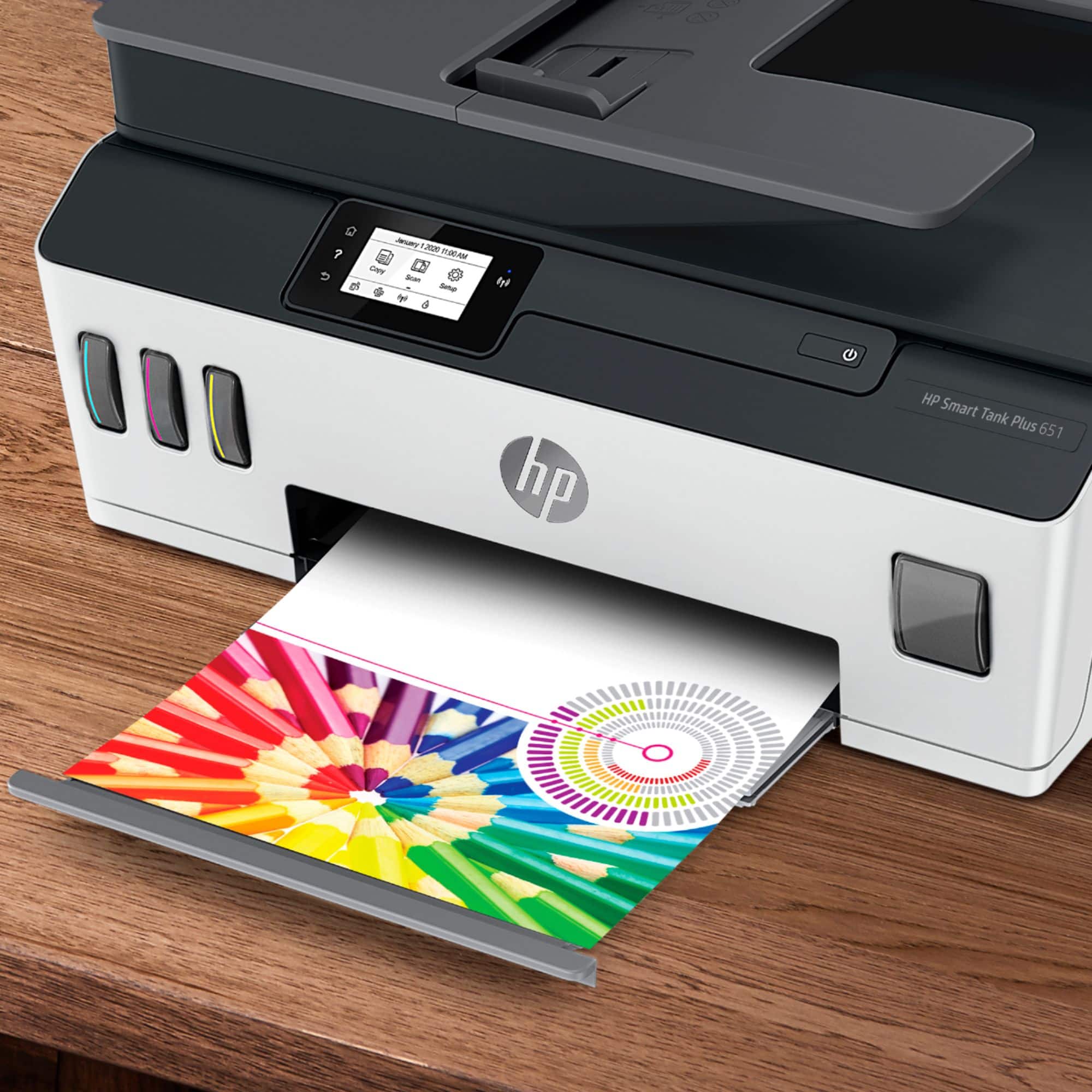 Alt View 1. HP - Smart Tank Plus 651 Wireless All-In-One Supertank Inkjet Printer with up to 2 Years of Ink Included - White.