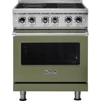 Viking - Professional 5 Series 4.7 Cu. Ft. Freestanding Electric True Convection Range with Self-Cleaning - Cypress Green - Front_Zoom