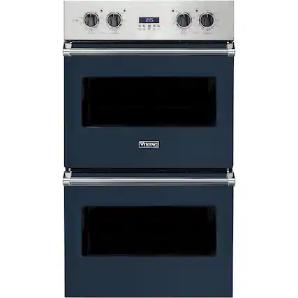 Front. Viking - Professional 5 Series 30" Built-In Double Electric Convection Wall Oven - Blue.