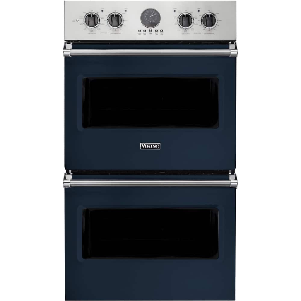 Front. Viking - Professional 5 Series 30" Built-In Double Electric Convection Wall Oven - Blue.